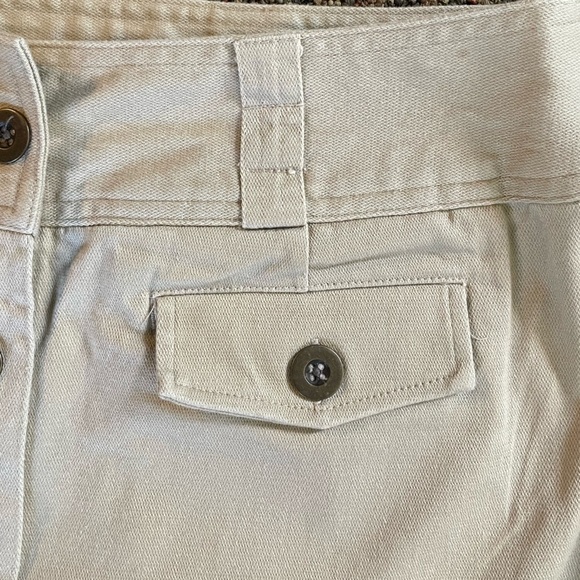 Khaki Christopher & Banks Button Down Skirt Stretchy Size 10 - Picture 7 of 8